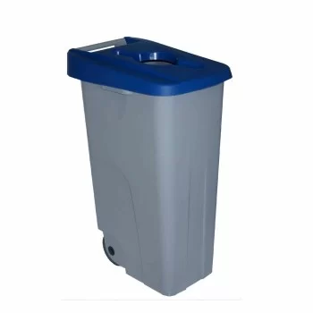 Dustbin with Wheels Denox 110 L Blue 58 x 41 x 89 cm 2