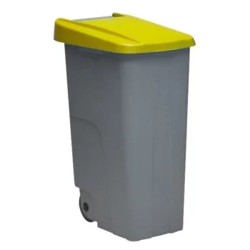 Dustbin with Wheels Denox 85 L Yellow 58 x 41 x 76 cm 2