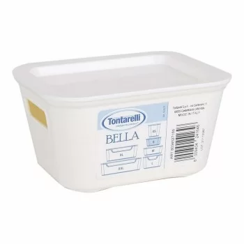 Storage Box with Lid Bella White 13,9 x 11,4 x 7,2 cm (12... 2