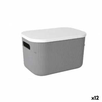 Storage boxes Lova With lid Plastic Grey 26,9 x 18,7 x...