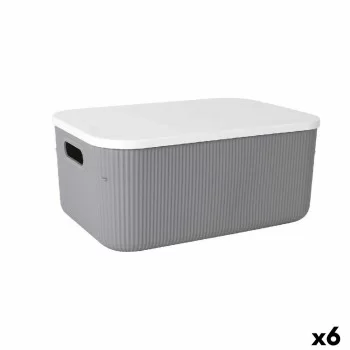 Storage boxes Lova With lid Plastic Grey 37,4 x 26,1 x...