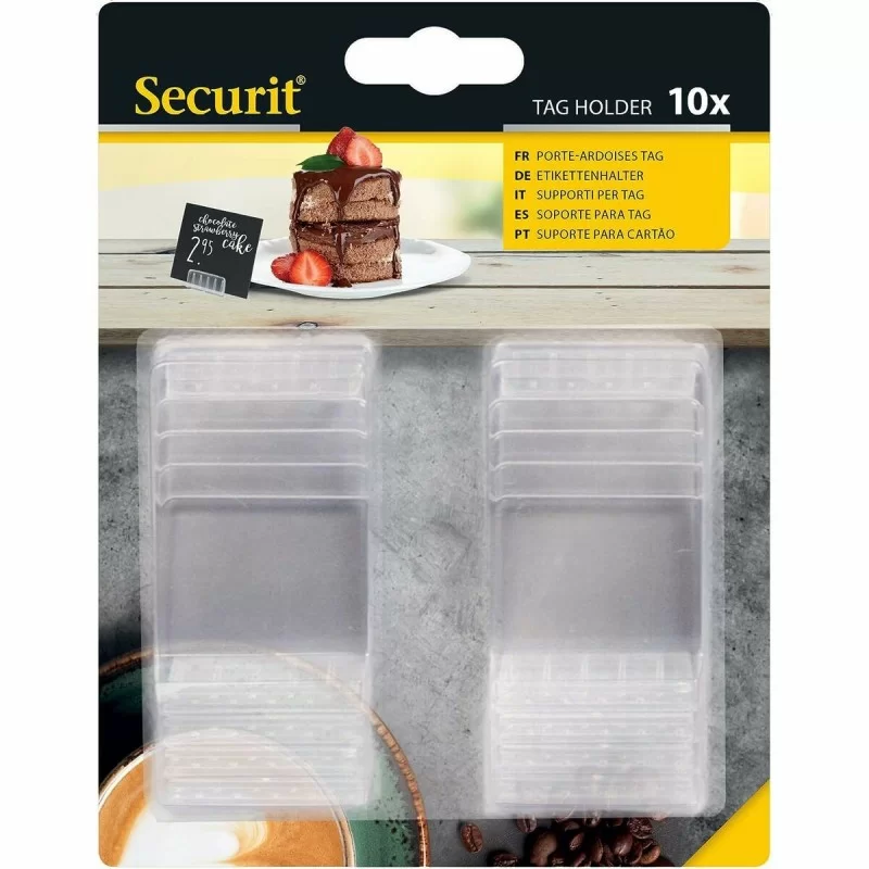 Holder Securit Sign Transparent Set 1 x 4 cm 10...