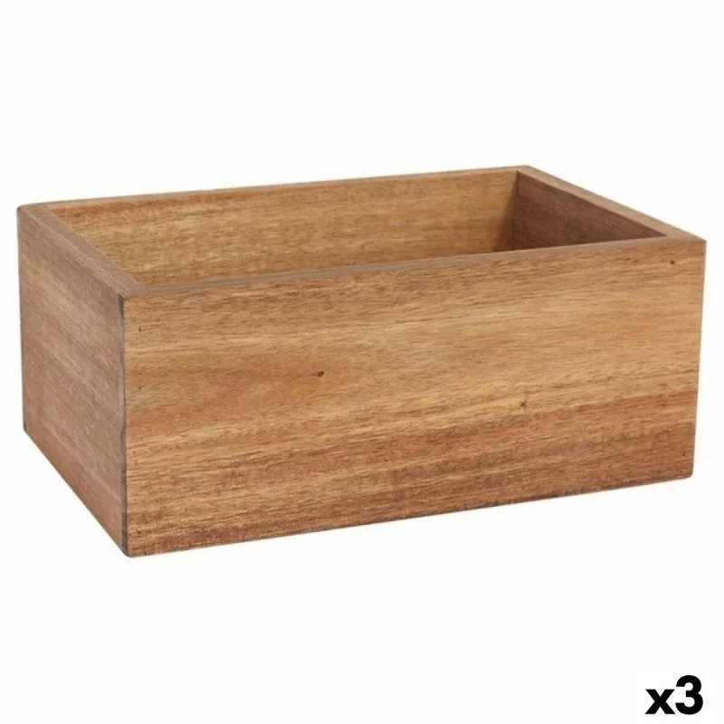 Drawer Organizer Viejo Valle Squared Acacia 26,5 x 16,2 x 11 cm (3 Units)