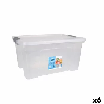 Storage Box with Lid Dem Kira Plastic Transparent 20 L 40...