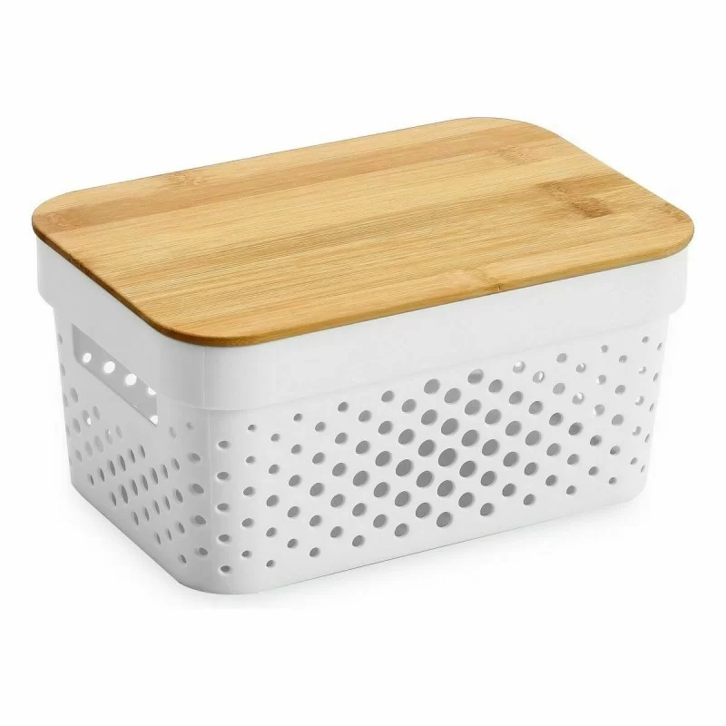 Multi-use Box Confortime White Brown Bamboo...