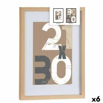 Photo frame Natural Glass MDF Wood 32,5 x 2,5 x 42,5 cm...