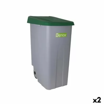 Dustbin with Wheels Denox 110 L Green 58 x 41 x 89 cm (2...