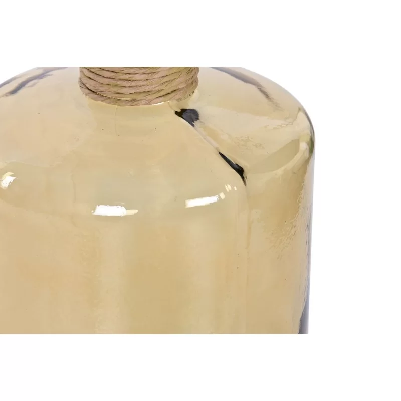 Vase Home ESPRIT Yellow Rope Tempered Glass 25...