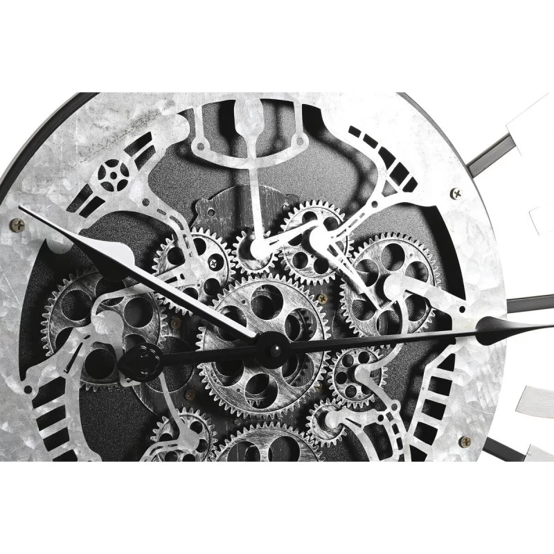 Wall Clock DKD Home Decor Silver Black Iron (80...