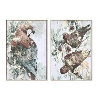 Painting DKD Home Decor Parrot Tropical 83 x 4,5 x 122,5...