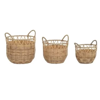 Basket set DKD Home Decor Metal PE (3 Pieces) (35 x 35 x...