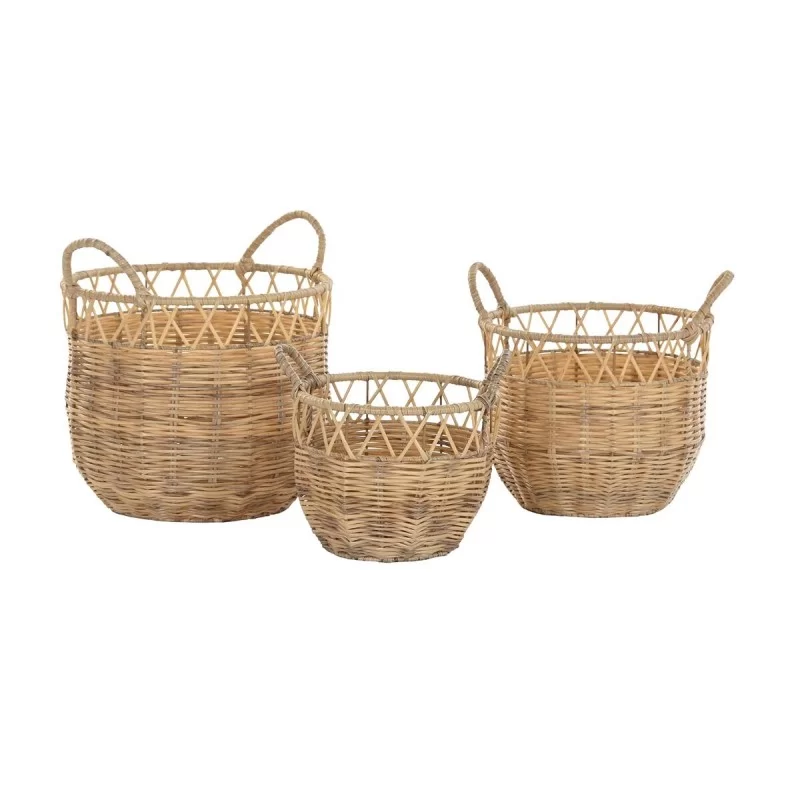 Basket set DKD Home Decor Metal PE (3 Pieces)...