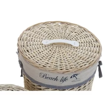Basket set DKD Home Decor 47 x 47 x 56 cm Beige Blue 3... 2