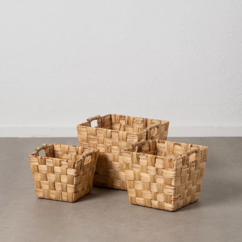 Set of Baskets Beige Natural Fibre 40 x 40 x 35...