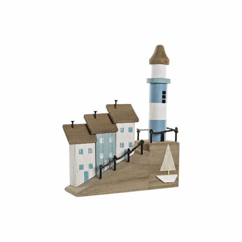 Decorative Figure DKD Home Decor 24 x 8 x 30 cm Natural Blue Headlight Mediterranean