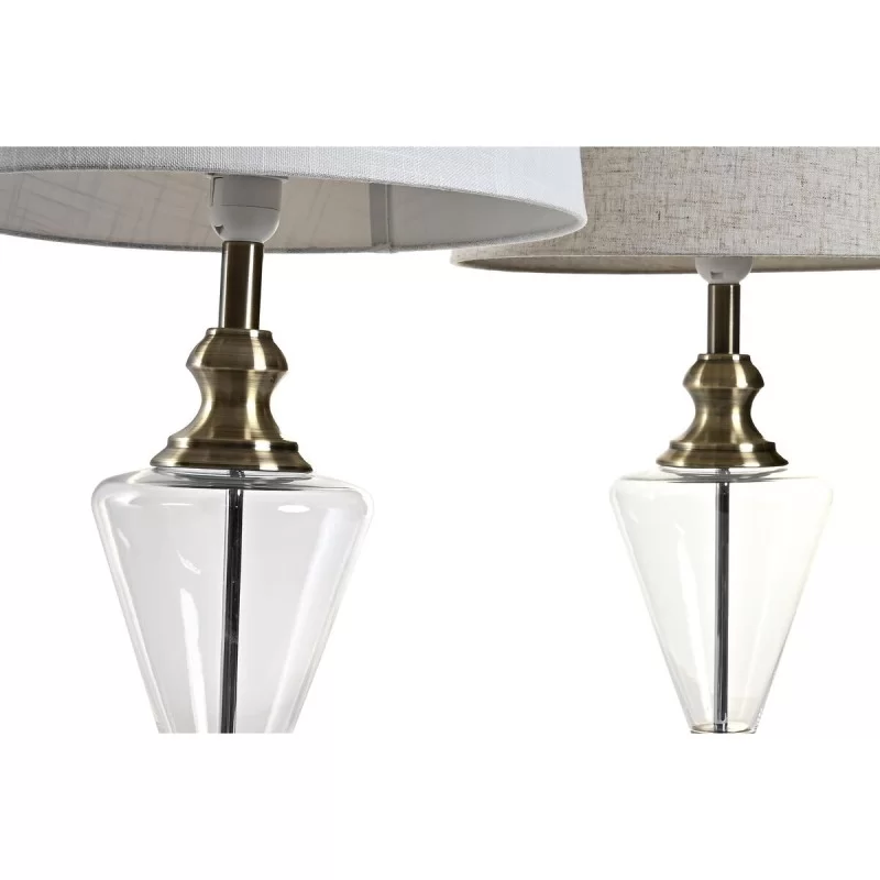 Desk lamp Home ESPRIT White Beige Metal Crystal...