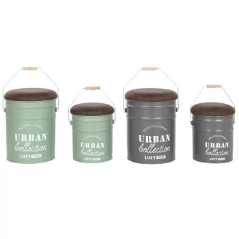 Chest Home ESPRIT Green Grey Dark brown Metal Vintage 31...