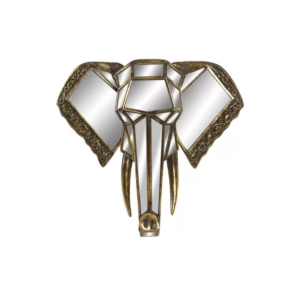 Wall Decoration DKD Home Decor Mirror Elephant Golden Resin (41 x 11 x 38 cm)