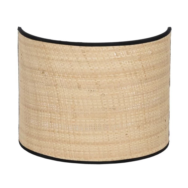 Wall Light Black Natural Raffia Iron Plastic...