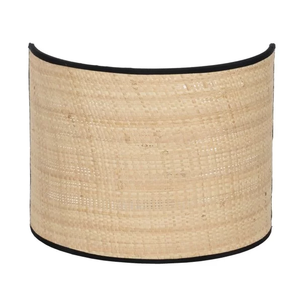 Wall Light Black Natural Raffia Iron Plastic 220-240 V 25 x 12 x 20 cm