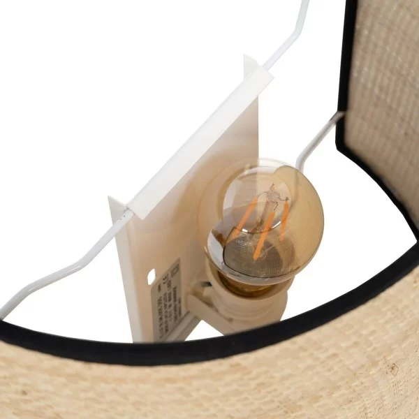 Wall Light Black Natural Raffia Iron Plastic 220-240 V 25 x 12 x 20 cm