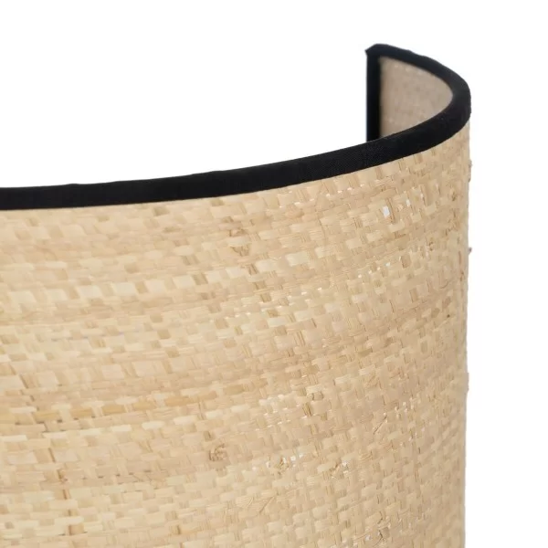 Wall Light Black Natural Raffia Iron Plastic 220-240 V 25 x 12 x 20 cm
