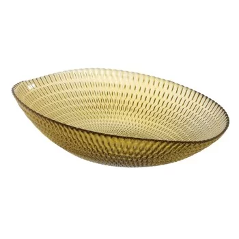 Centerpiece Yellow Crystal 21 x 21 x 6,5 cm