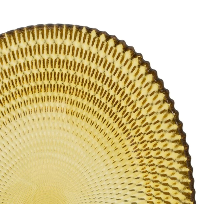 Centerpiece Yellow Crystal 21 x 21 x 6,5 cm