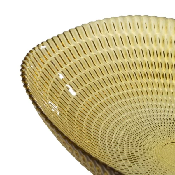 Centerpiece Yellow Crystal 21 x 21 x 6,5 cm