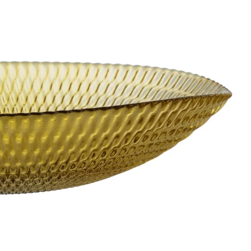 Centerpiece Yellow Crystal 21 x 21 x 6,5 cm