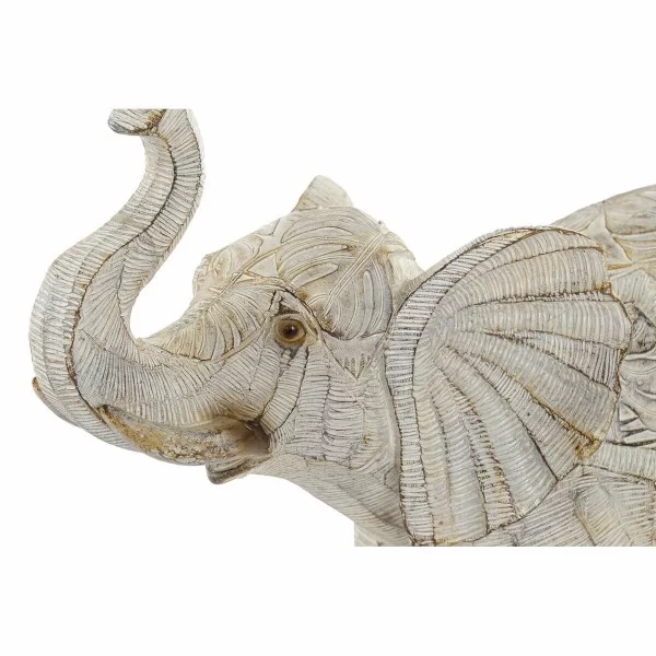 Decorative Figure DKD Home Decor 27 x 12 x 24,5 cm Elephant Beige Colonial Stripped