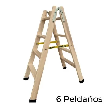 6-step folding ladder Plabell Wood 164 x 31/55 cm 2