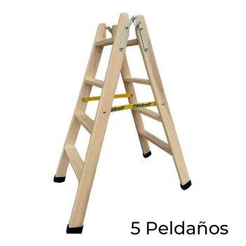 5-step folding ladder Plabell Wood 139 x 31/51 cm 2