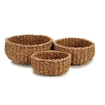 Set of Baskets 3 Pieces Brown 2