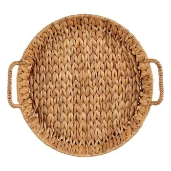 Centerpiece With handles Brown Metal Water hyacinth 41,5... 2