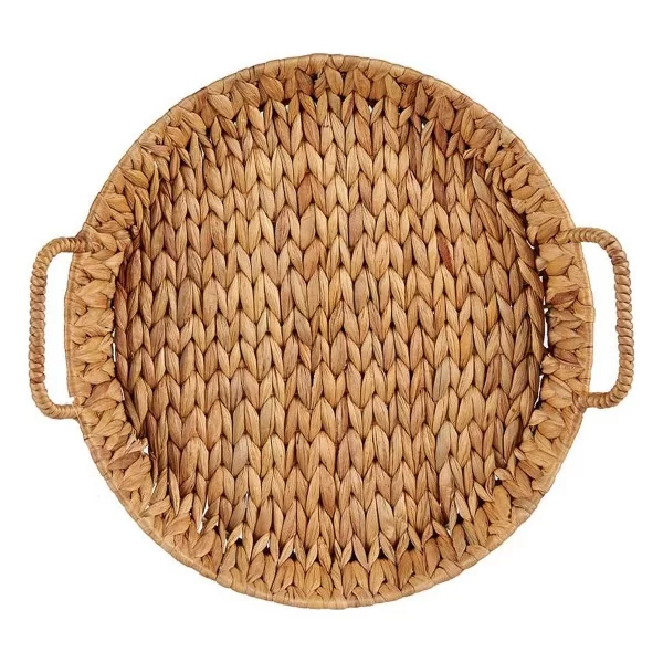 Centerpiece With handles Brown Metal Water hyacinth 41,5 x 10,5 x 38 cm