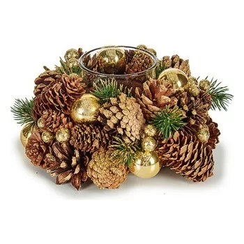 Christmas Candle Holder Golden Brown Transparent 19 x 9 x...