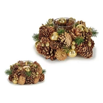 Christmas Candle Holder Golden Brown Transparent 19 x 9 x... 2