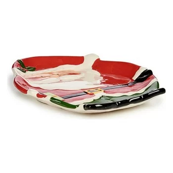 Centerpiece Father Christmas Red Ceramic 2