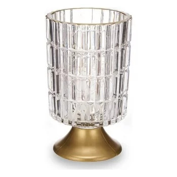 LED Lantern Metal Golden Transparent Glass (10,7 x 18 x...