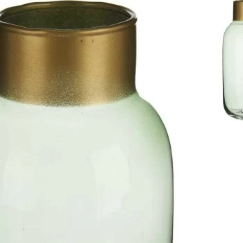 Vase Smooth Golden Green Glass (11,5 x 24 x 11,5 cm) 2