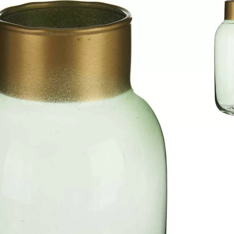 Vase Smooth Golden Green Glass (11,5 x 24 x...