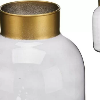 Vase Smooth Grey Golden Glass (14,5 x 29,5 x 14,5 cm) 2