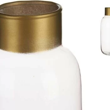 Vase Smooth Pink Golden Glass (11,5 x 24 x 11,5 cm) 2