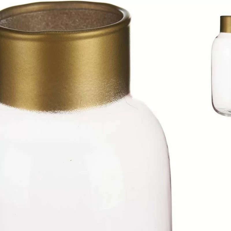 Vase Smooth Pink Golden Glass (11,5 x 24 x 11,5...