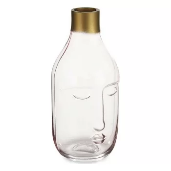 Vase Face Pink Glass (11 x 24,5 x 12 cm)