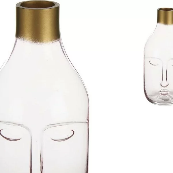 Vase Face Pink Glass (11 x 24,5 x 12 cm)