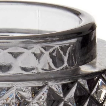 Candleholder 9 x 8,8 x 9 cm Grey Glass 2