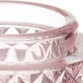 Candleholder 9 x 8,8 x 9 cm Pink Glass 2