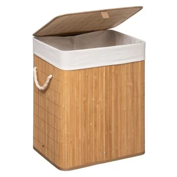 Laundry Basket 5five 50 x 41.5 x 30 cm White Bamboo 2